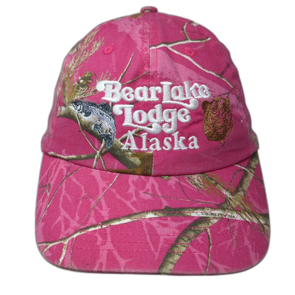 Kati Pink Realtree Camo Bear Lake Lodge Alaska Hat Baseball Cap One Size Fish